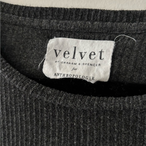 Anthropologie Black Long Sleeve Ribbed Dress - Picture 3 of 4